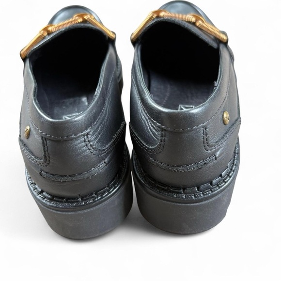 Black Loafers with Gold Chain Detail - Picture 5 of 6